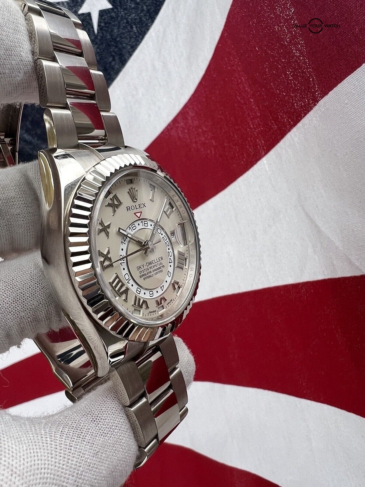 Rolex Sky Dweller 326939 White Gold Ivory Dial 42mm 2015 Discontinued Model - Image 6