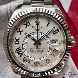 Rolex Sky Dweller 326939 White Gold Ivory Dial 42mm 2015 Discontinued Model