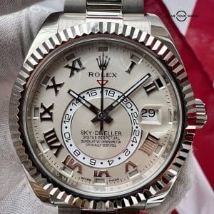 Rolex Sky Dweller 326939 White Gold Ivory Dial 42mm 2015 Discontinued Model
