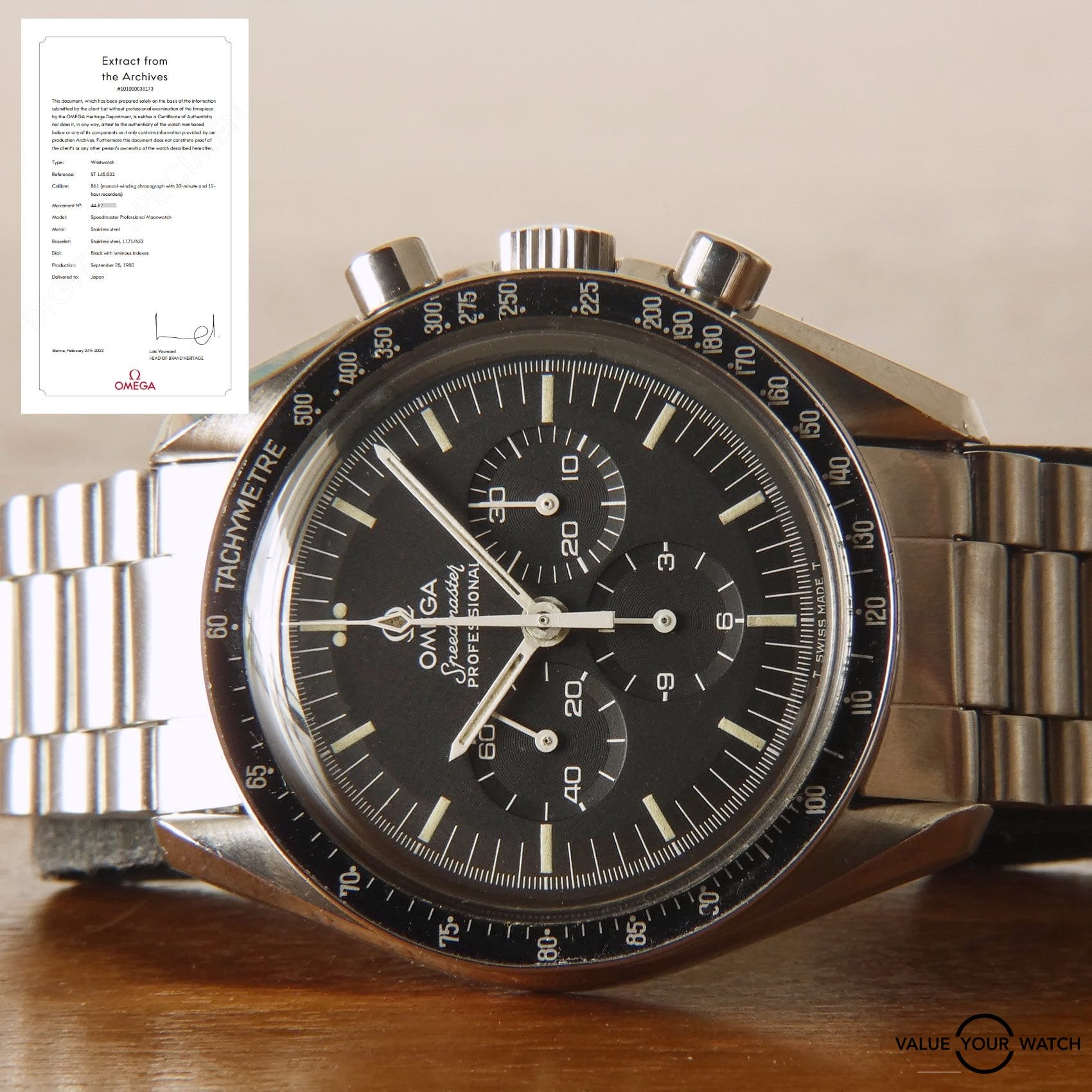 Omega Speedmaster Professional 145.022-78 Moonwatch 1980 Archive Falling R Cal 861
