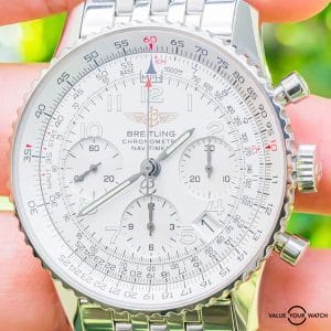 Breitling Navitimer 42 Silver Dial Bracelet Boxes Chronograph Automatic A23322