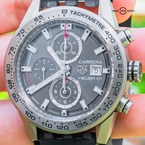 Tag Heuer Carrera Calibre 01 Gray Dial Titanium Boxes Rubber CAR208Z.FT6046