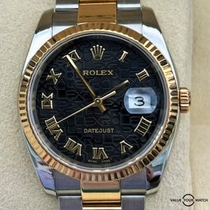 Rolex Datejust 116233 Black Jubilee Dial 18K Yellow Gold & Stainless Steel!
