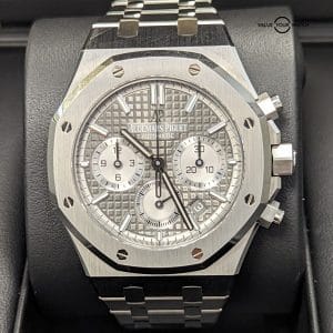 Audemars Piguet Royal Oak Chronograph Grey Rhodium 38MM WITH BOX AND PAPERS