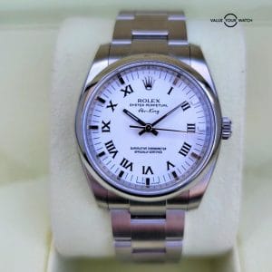 Rolex Air-King 34mm White Roman Numeral dial Brand New w/stickers! Ref. 114200
