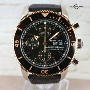 Breitling SuperOcean Heritage Chronograph 44 Gold U13313 Full Set Box Papers Warranty MSRP $7500