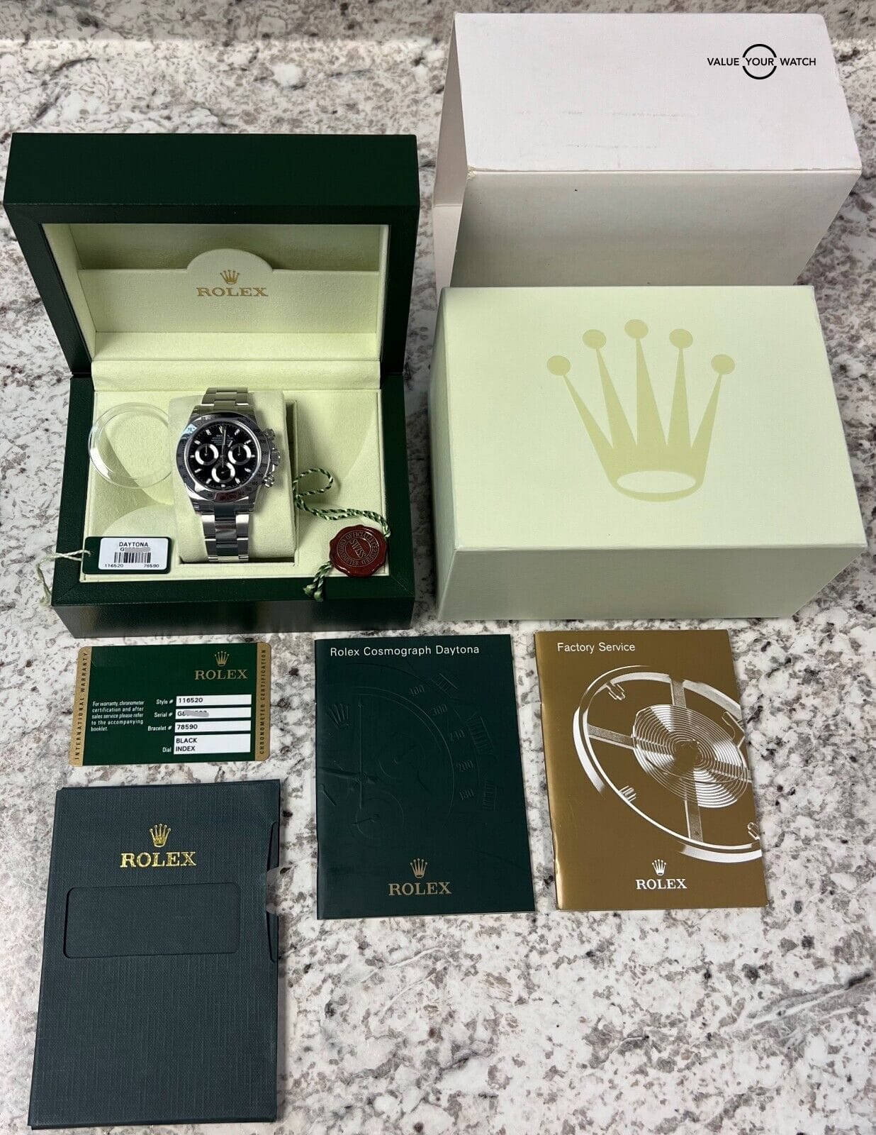 NOS Rolex Daytona 116520 All Factory Stickers Stainless Steel Black Dial! - Image 3