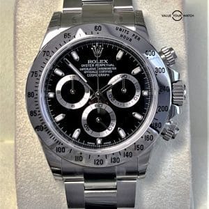 NOS Rolex Daytona 116520 All Factory Stickers Stainless Steel Black Dial!