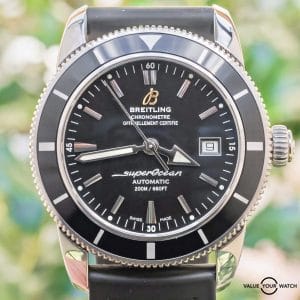 Breitling Superocean Heritage 42 Black Dial Black Rubber Deploy Boxes Stainless Steel Diver