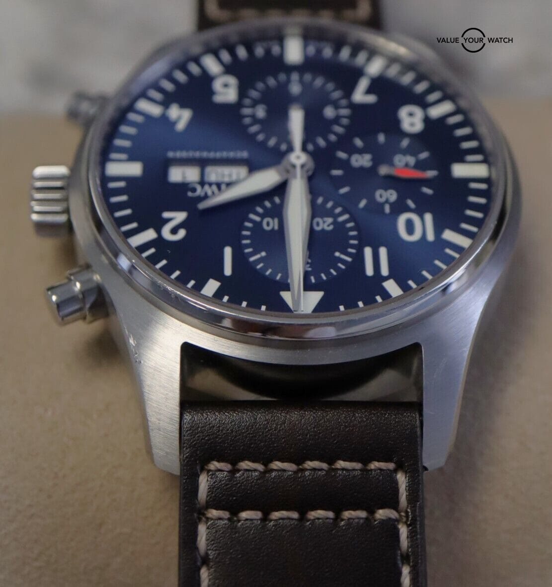 IWC Pilot Le Petit Prince Blue Dial Chronograph Mens Watch IW377714 Unworn