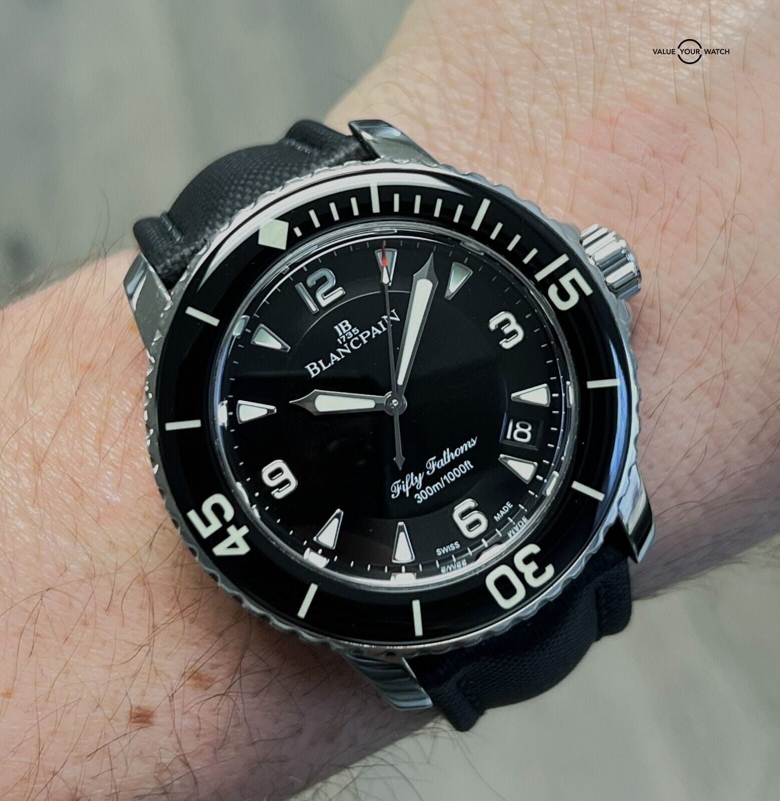 Blancpain Fifty Fathoms 45mm Stainless Steel Automatic Black Dial 5015-1130-32 - Image 7