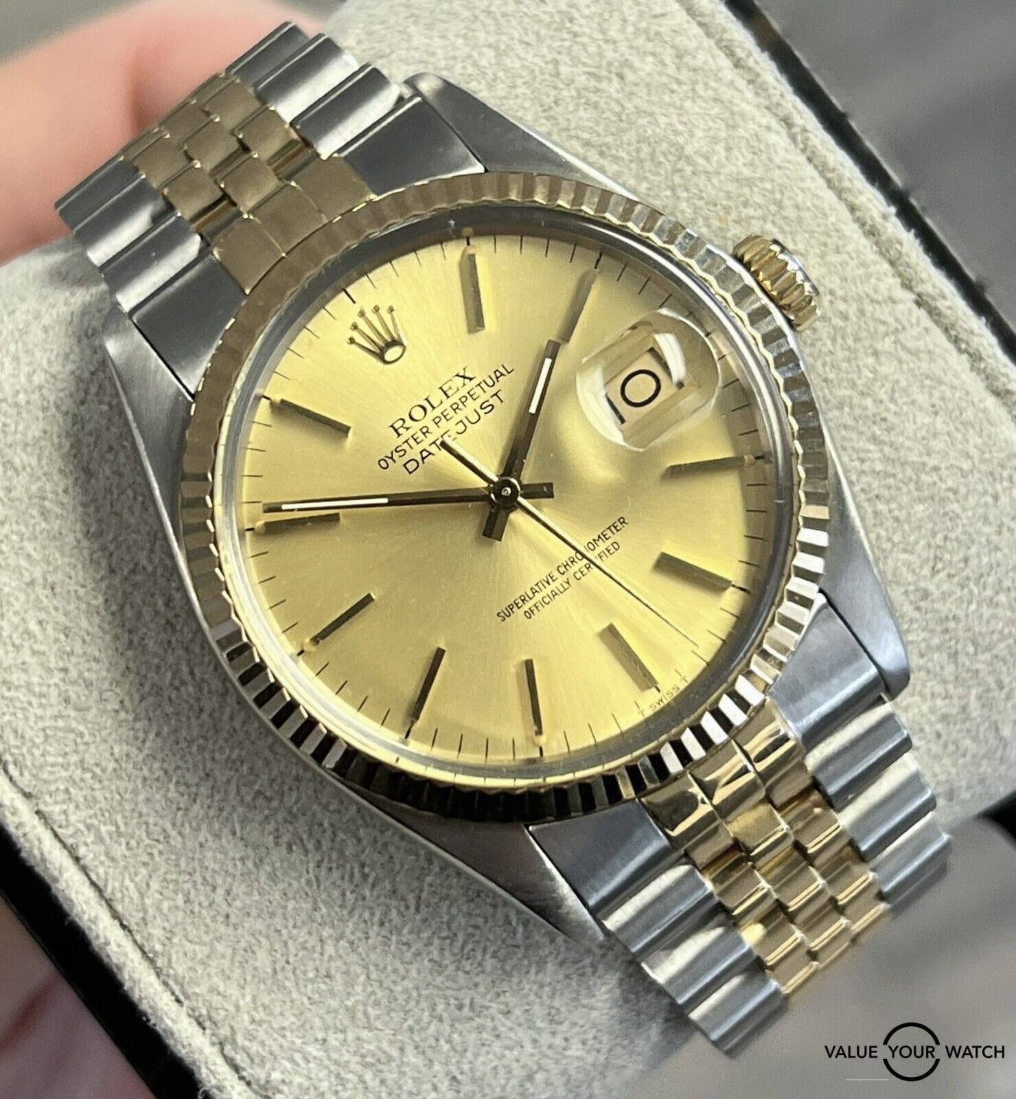 1986 Rolex Datejust 36mm 16013 18K Yellow Gold & Stainless Steel!