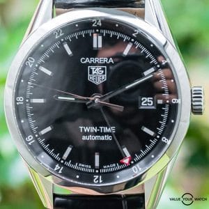 Tag Heuer Carrera Twin-Time Automatic GMT Calibre 7 Black Dial WV2115.FC6180