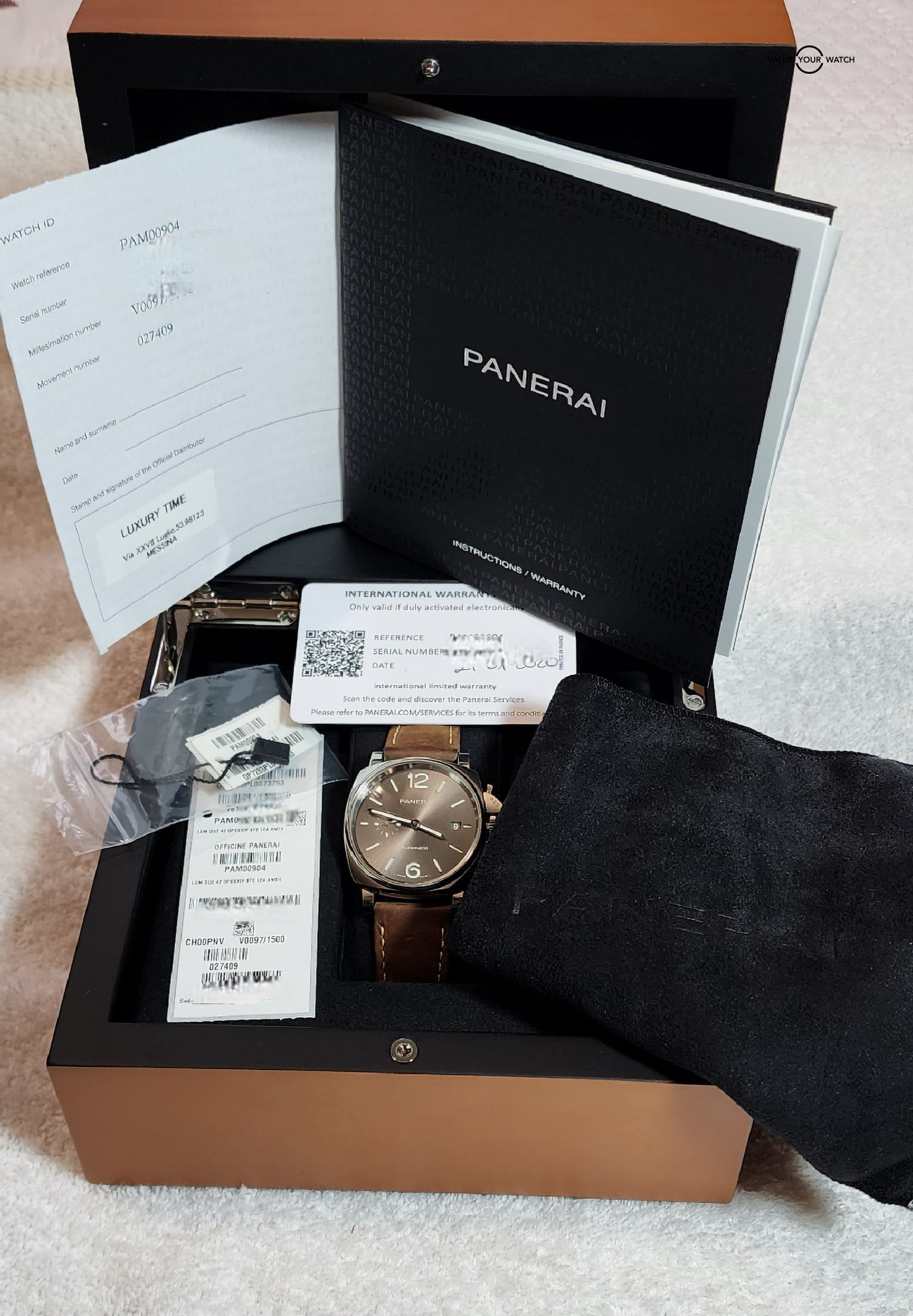 Exquisite Panerai Luminor Due Gray Dial PAM 00904 904 Timepiece - Elegance & Precision at its Finest! - Image 2