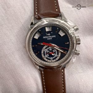Patek Philippe Blue Dial Annual Calendar Chronograph 40.5mm 18k White Gold 5960g