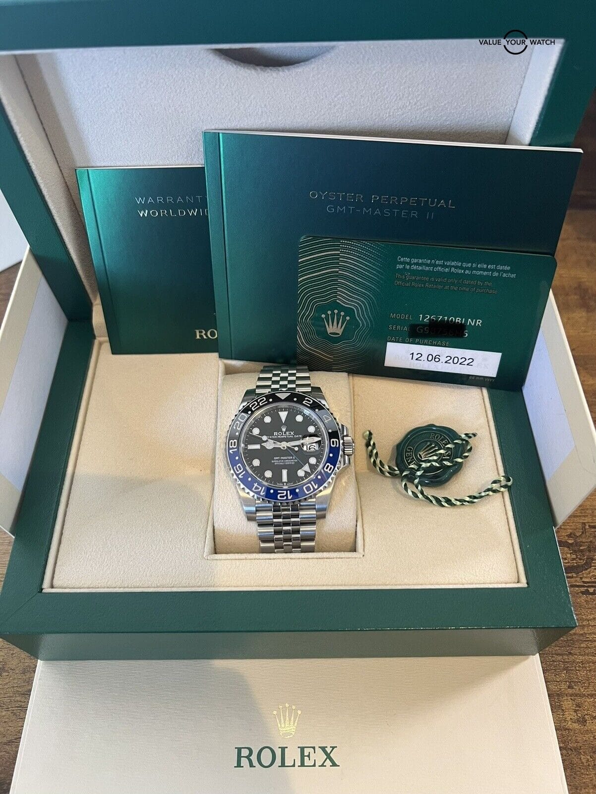 Rolex GMT Master II "Batgirl" 40mm Stainless Steel Jubilee Complete Set - Image 6