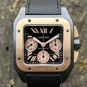 Cartier Santos 100 Chronograph XL Titanium Rose Gold