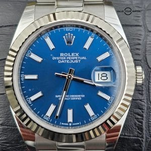 ROLEX DATEJUST 41-White Gold, Blue Dial FULLSET-126334