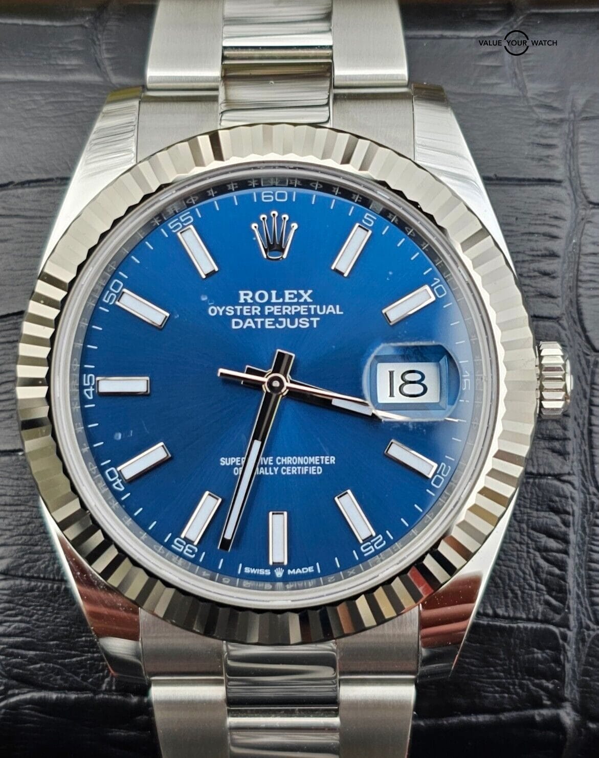 ROLEX DATEJUST 41-White Gold, Blue Dial FULLSET-126334