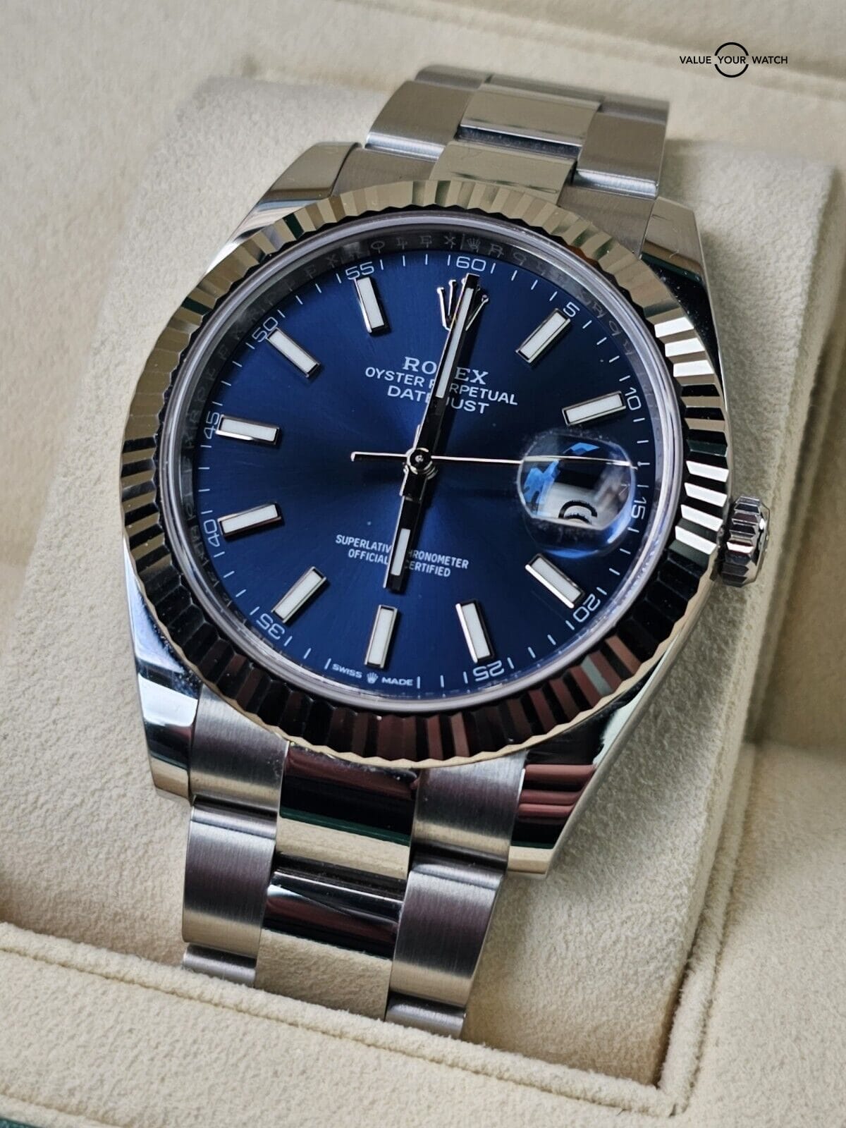 ROLEX DATEJUST 41-White Gold, Blue Dial FULLSET-126334 - Image 9