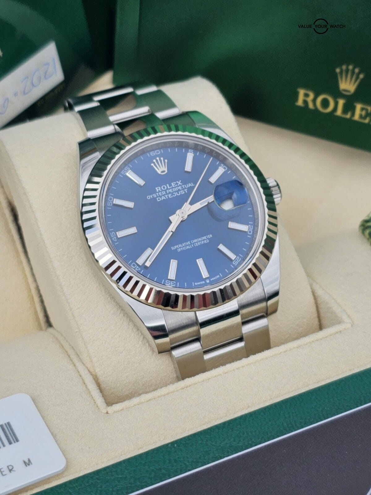 ROLEX DATEJUST 41-White Gold, Blue Dial FULLSET-126334 - Image 11