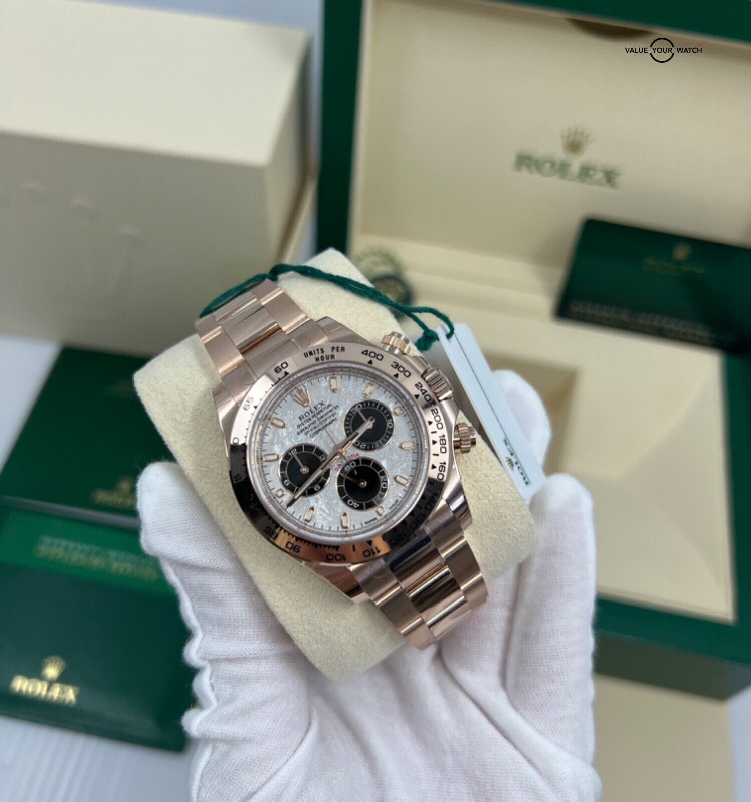 Rolex 2023 Stickers New Unworn Daytona Meteorite Dial Rose Gold Everose 116505