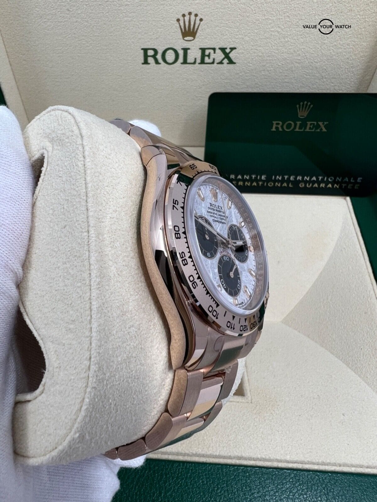 Rolex 2023 Stickers New Unworn Daytona Meteorite Dial Rose Gold Everose 116505 - Image 8