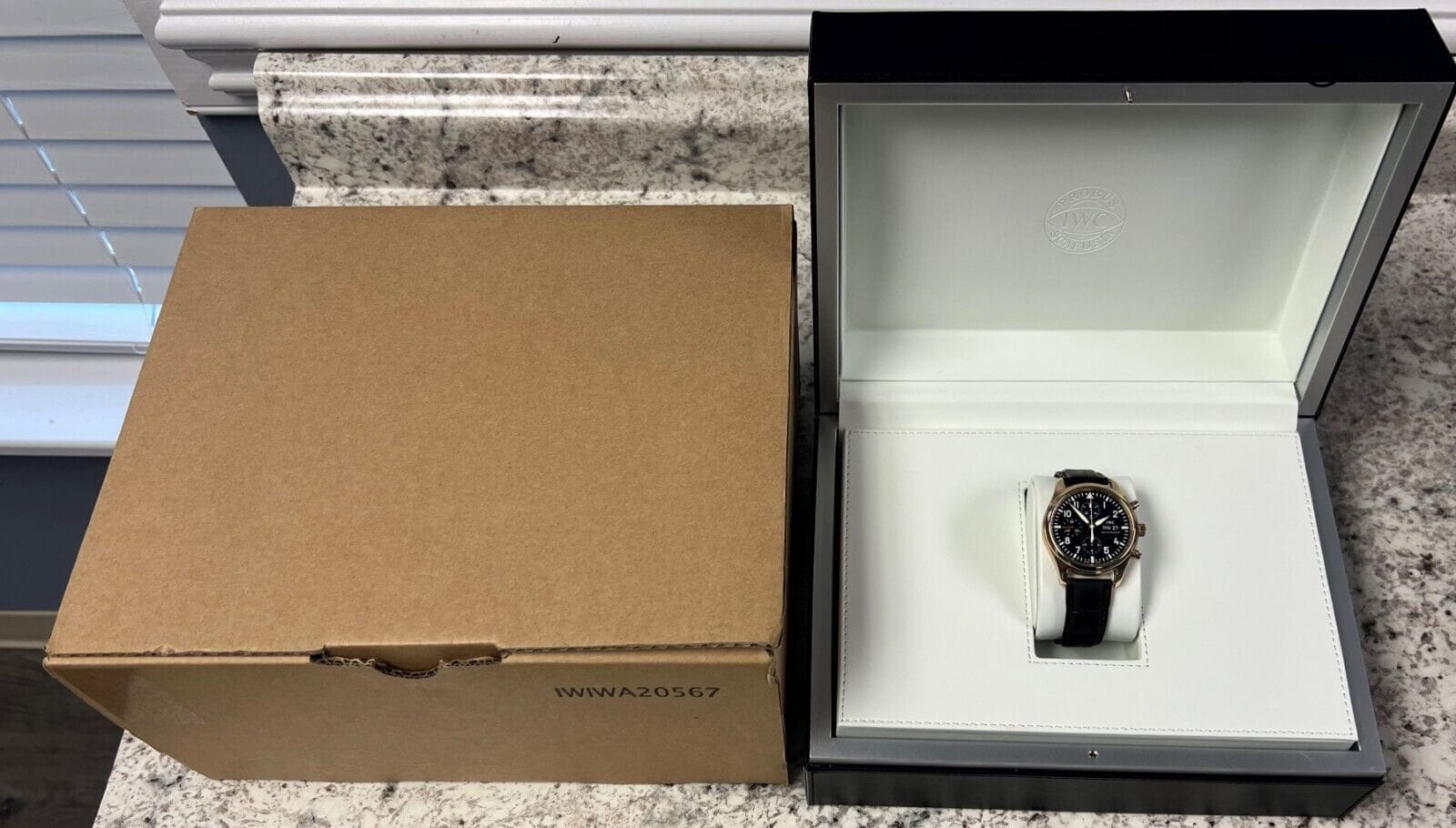 IWC Pilot Chronograph 18K Rose Gold 42mm Chronograph Black Dial! - Image 2