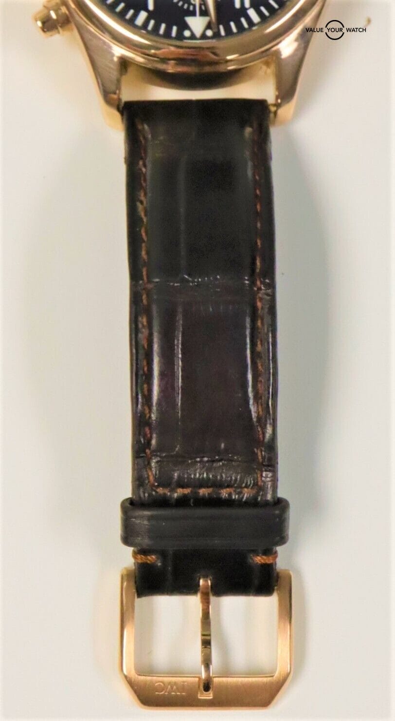 IWC Pilot Chronograph 18K Rose Gold 42mm Chronograph Black Dial! - Image 14