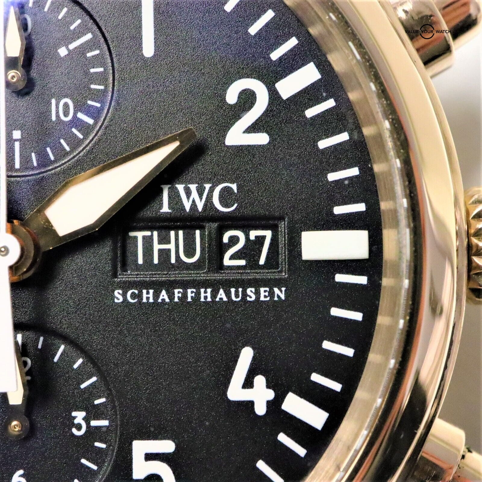 IWC Pilot Chronograph 18K Rose Gold 42mm Chronograph Black Dial! - Image 13