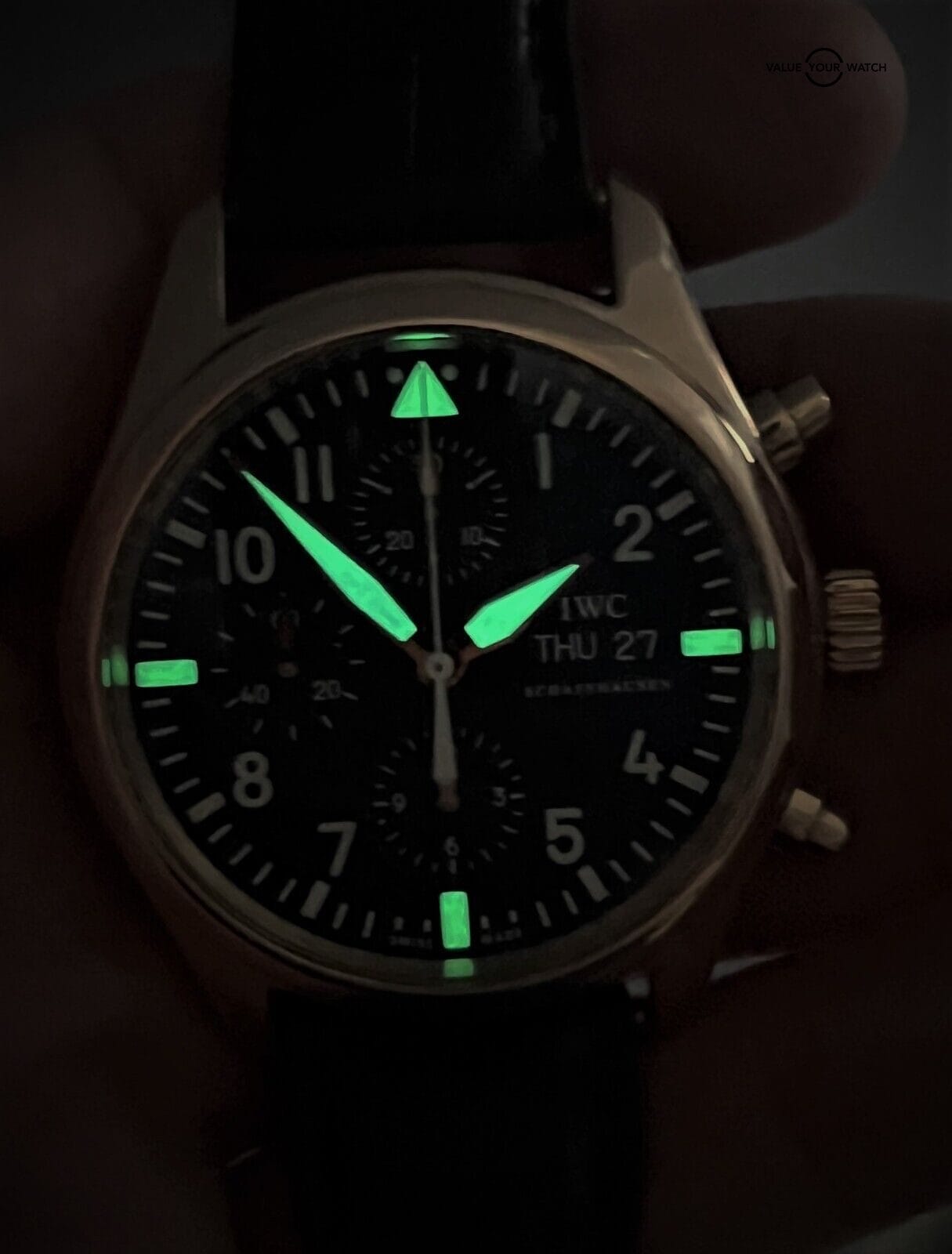 IWC Pilot Chronograph 18K Rose Gold 42mm Chronograph Black Dial! - Image 8