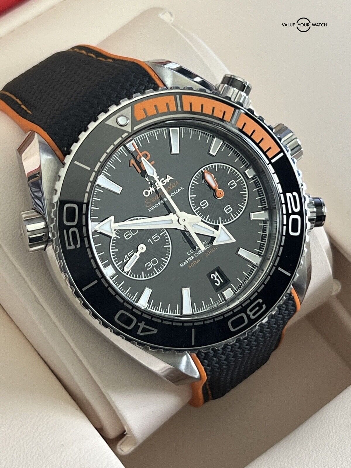 Omega Seamaster Professional Planet Ocean Black Orange Chronograph Complete Set!