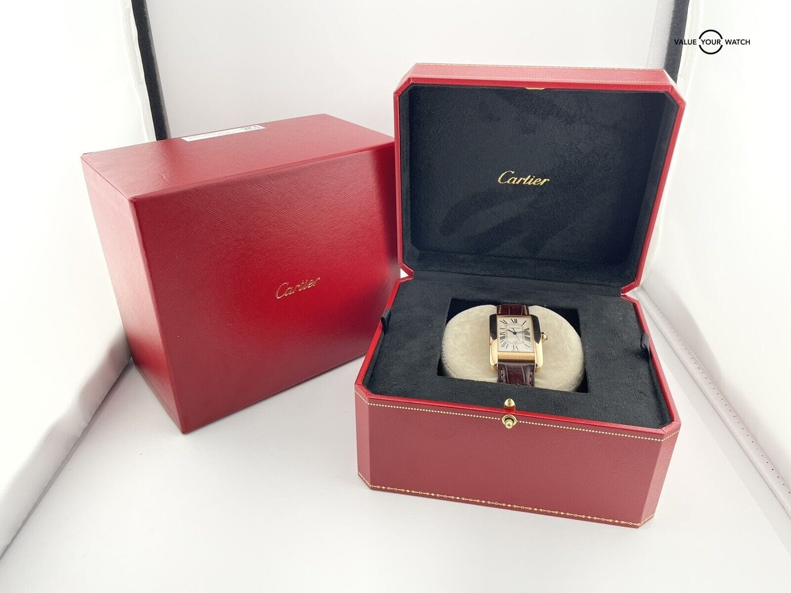 Cartier Tank Americaine 18k Rose Gold Automatic Watch W2609156 2505 - Image 8