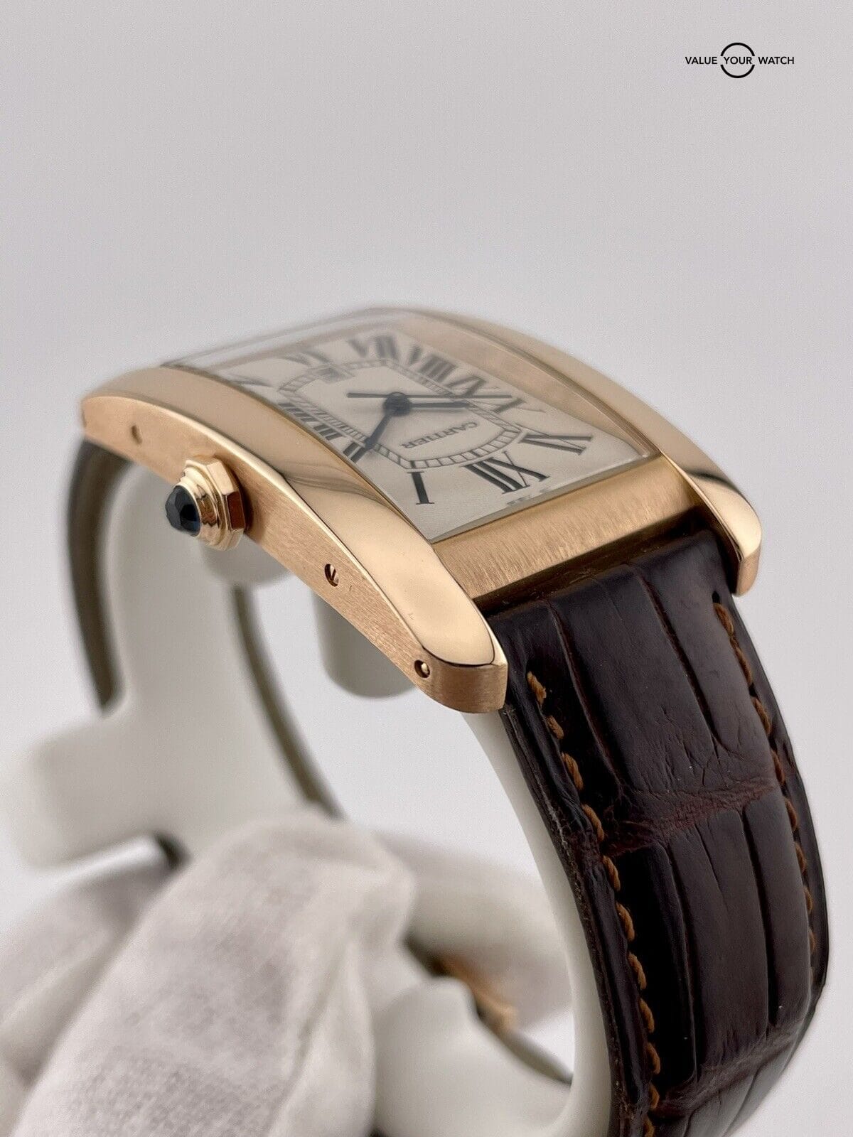 Cartier Tank Americaine 18k Rose Gold Automatic Watch W2609156 2505 - Image 11