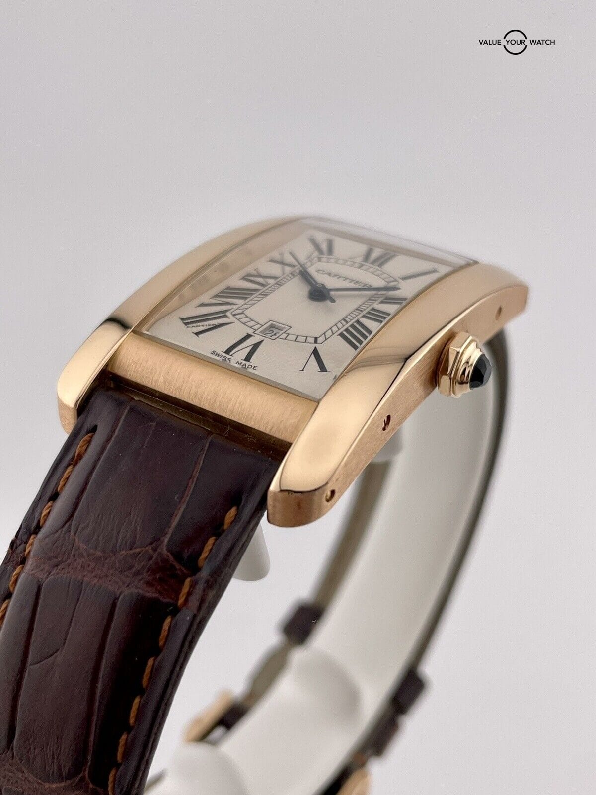 Cartier Tank Americaine 18k Rose Gold Automatic Watch W2609156 2505 - Image 12