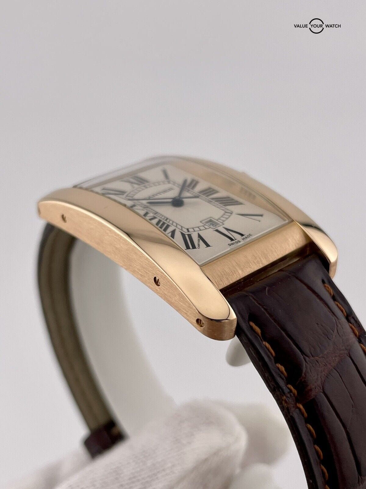 Cartier Tank Americaine 18k Rose Gold Automatic Watch W2609156 2505 - Image 13