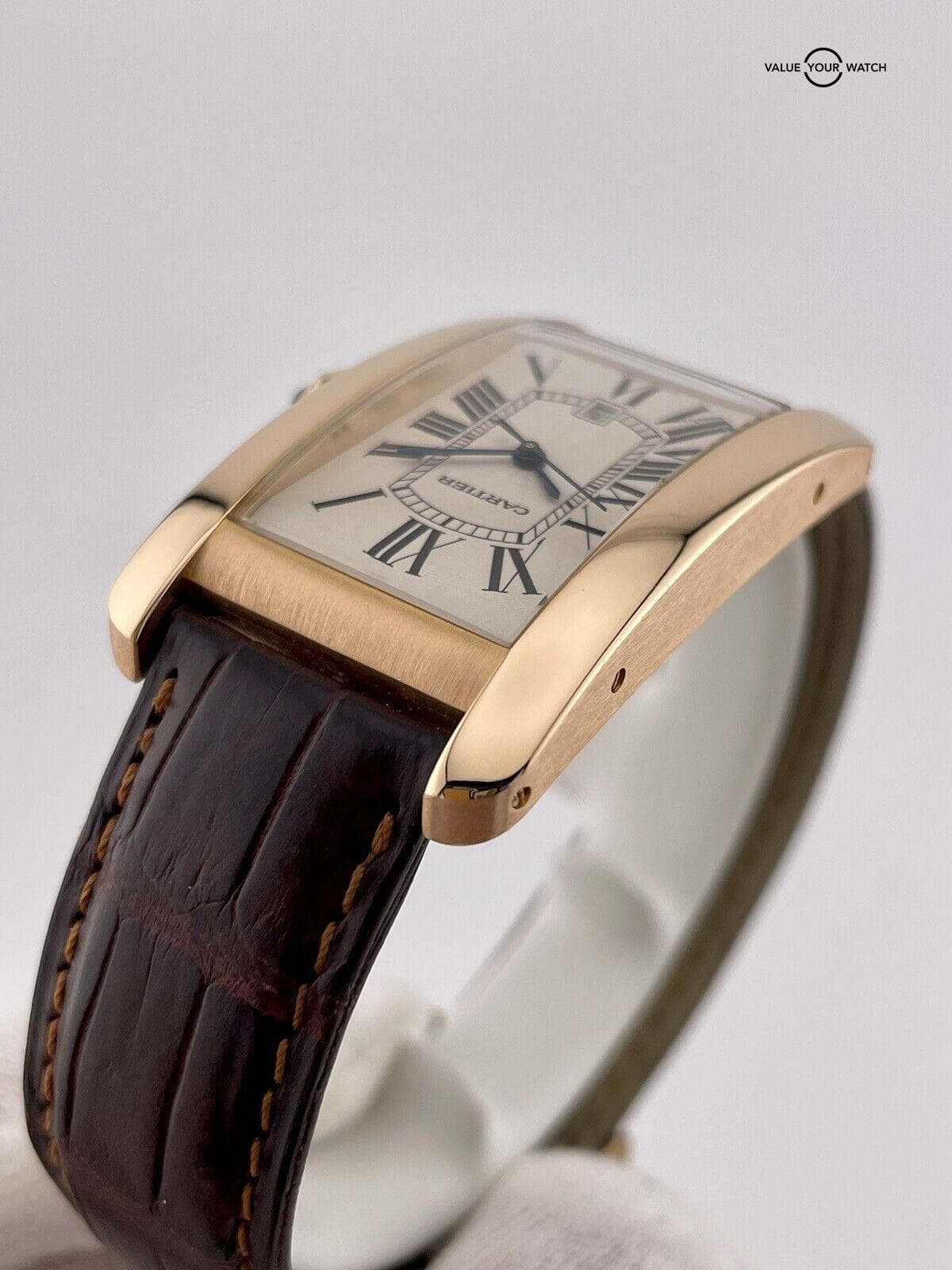 Cartier Tank Americaine 18k Rose Gold Automatic Watch W2609156 2505 - Image 14