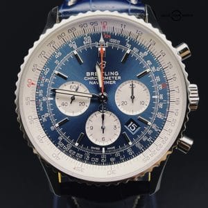 Breitling Navitimer B01 Chronograph 46 Steel Automatic Blue Dial On Crocodile