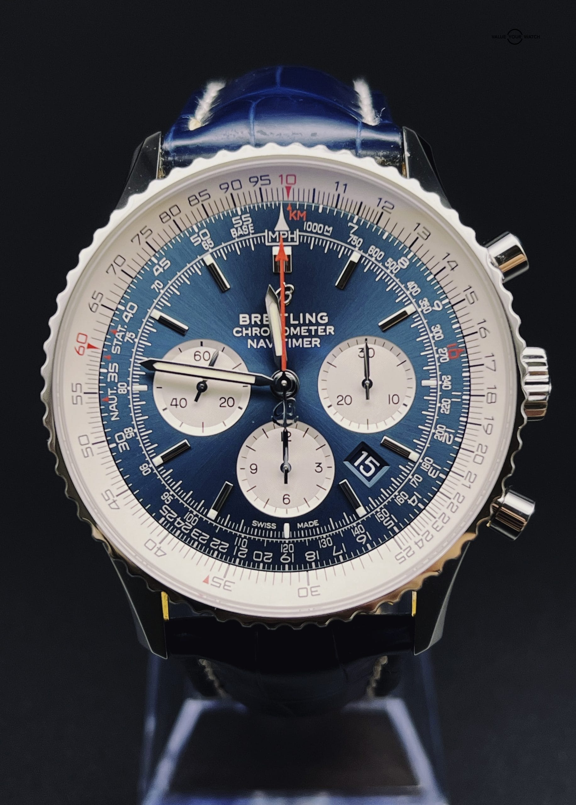 breitling blue dial watch