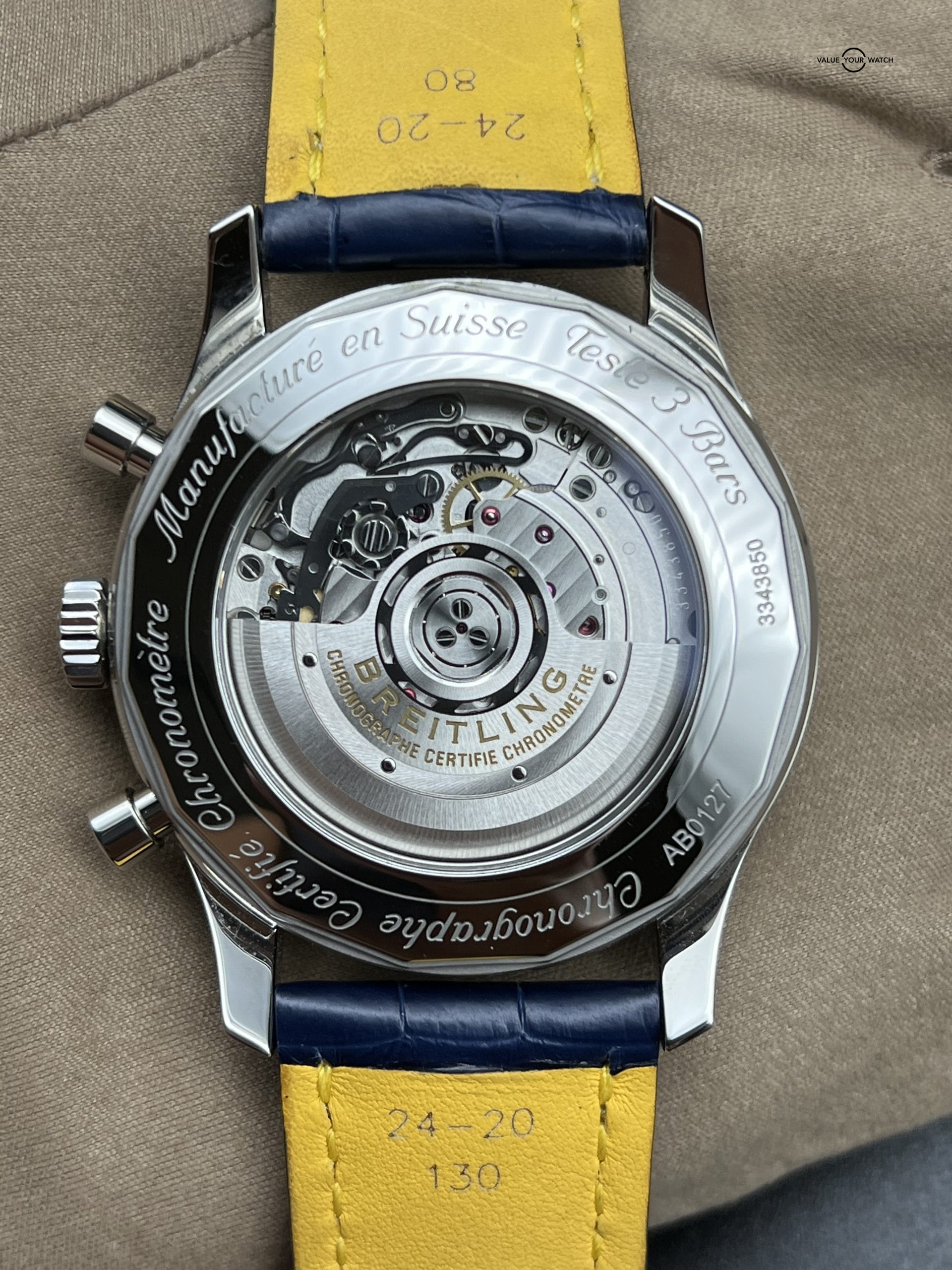 Breitling Navitimer B01 Chronograph 46 Steel Automatic Blue Dial On Crocodile - Image 8