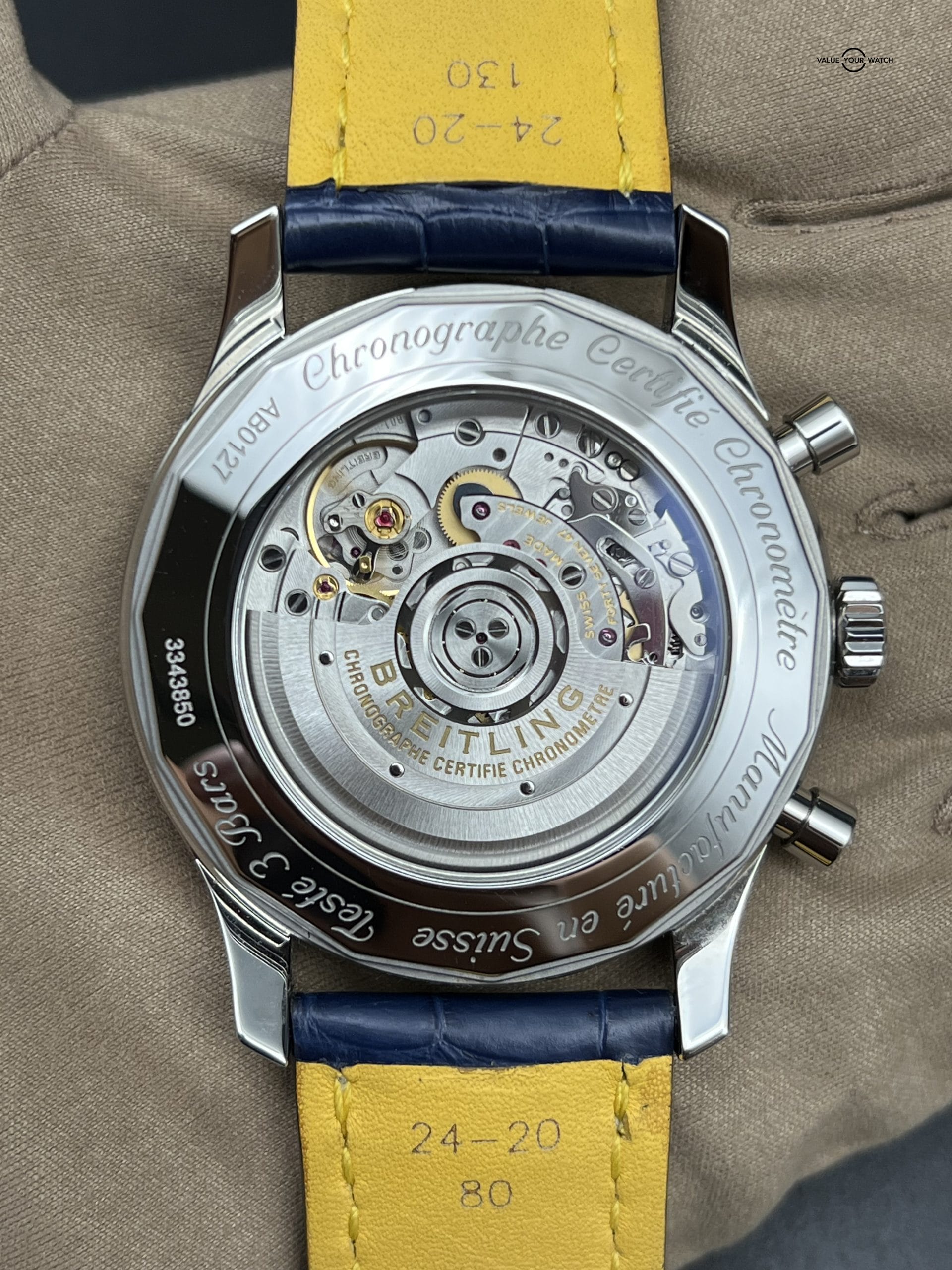 Breitling Navitimer B01 Chronograph 46 Steel Automatic Blue Dial On Crocodile - Image 9