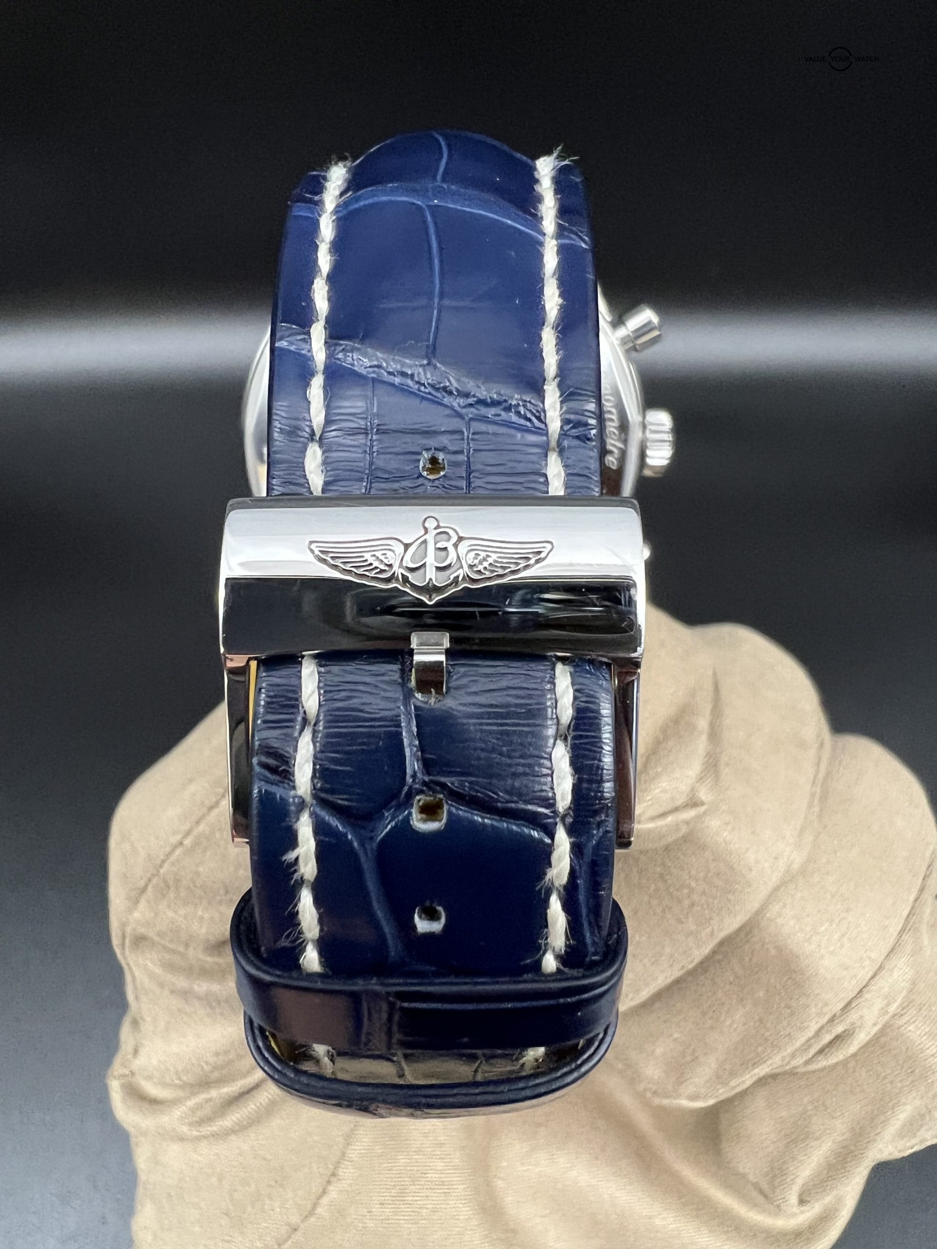 Breitling Navitimer B01 Chronograph 46 Steel Automatic Blue Dial On Crocodile - Image 12