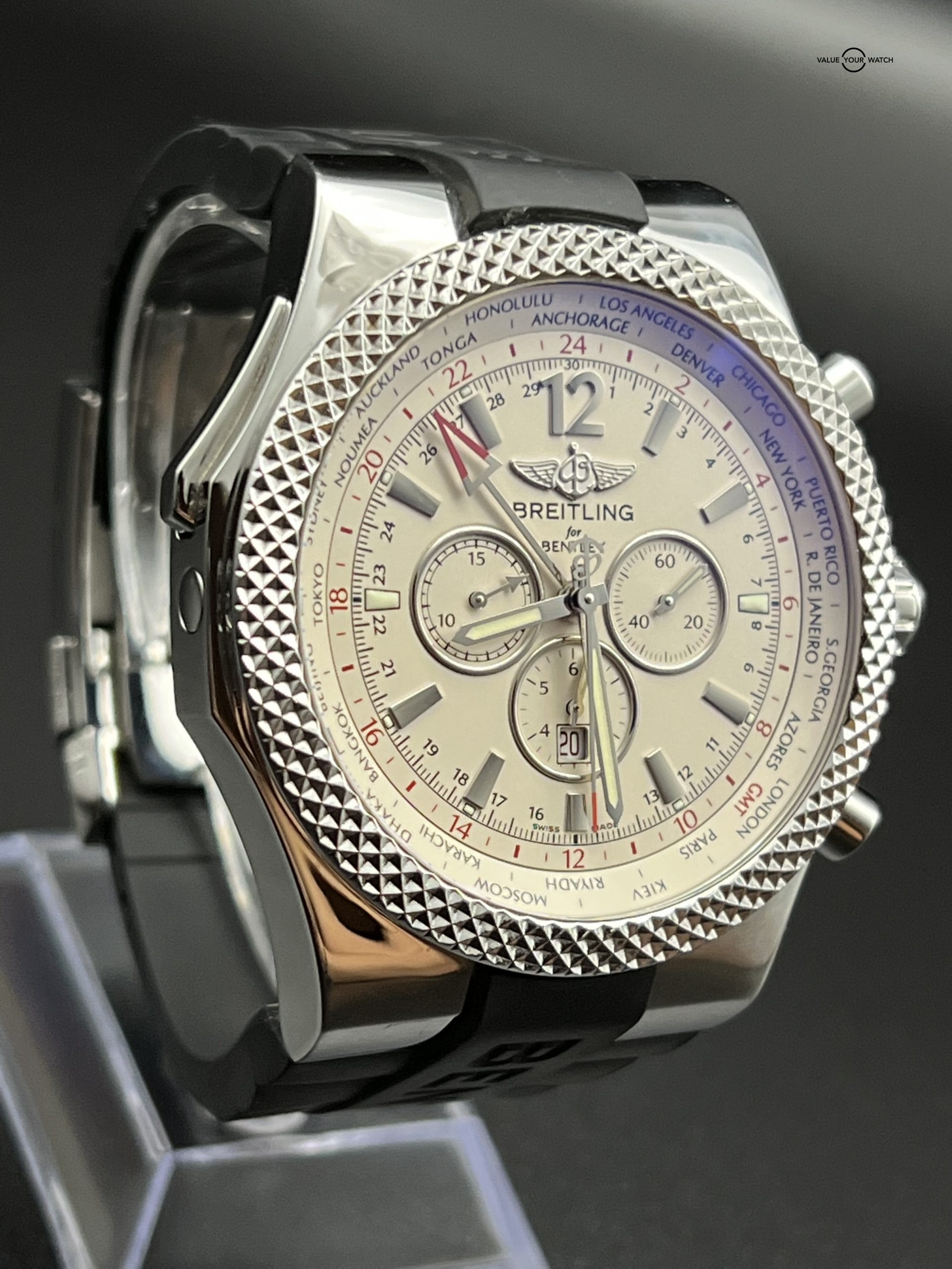 Breitling for Bentley Chronograph GMT World Time Date A47362 - Image 7