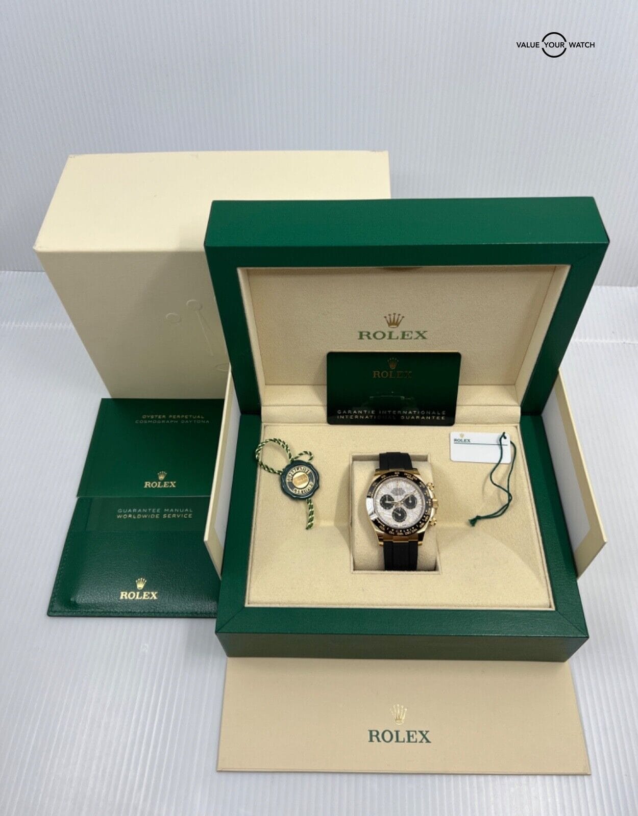 New 2023 White Tag Rolex Daytona Yellow Gold Meteorite Dial Oysterflex 116518LN - Image 2