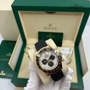 New 2023 White Tag Rolex Daytona Yellow Gold Meteorite Dial Oysterflex 116518LN
