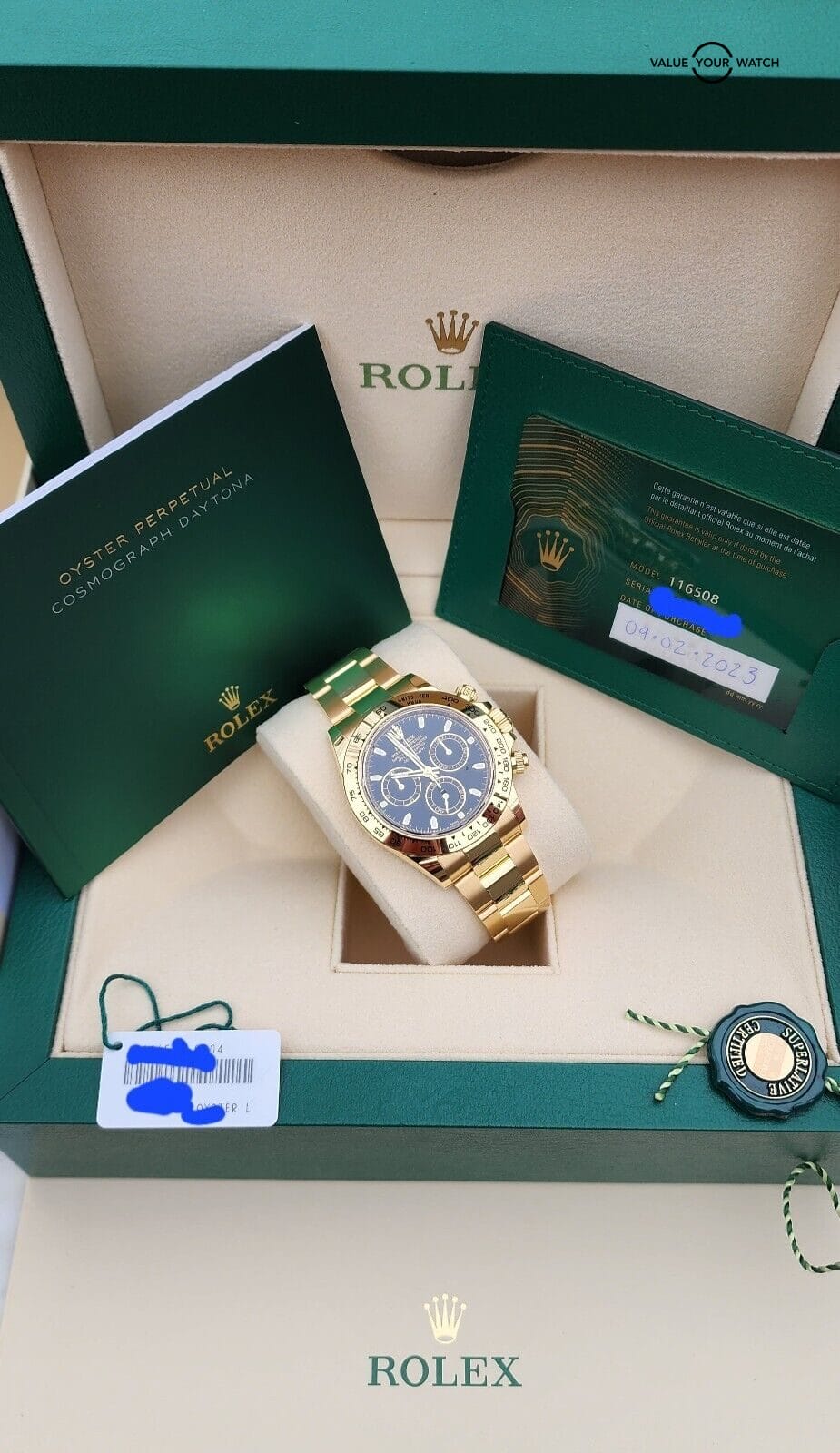 2023 Rolex Cosmograph Daytona 18K Gold Black Dial Unworn, Full Set-116508 - Image 4