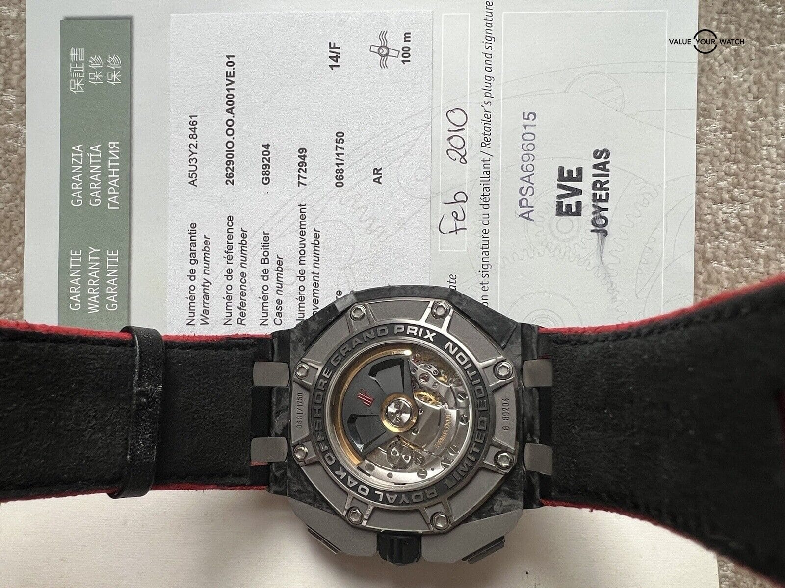 Audemars Piguet Royal Oak Offshore Grand Prix Forged Carbon 26290IO.OO.A001VE.01 - Image 10