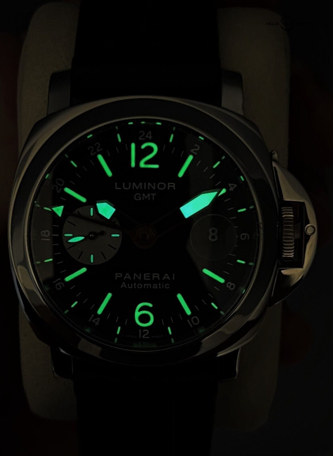 Panerai PAM 88 Luminor GMT Date Automatic Black Dial 44mm Stainless Steel! - Image 7