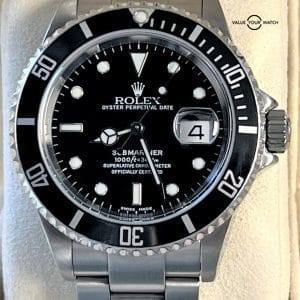 Rolex Submariner Date 16610 40mm No Holes Black Dial Boxes/Papers/Serviced!