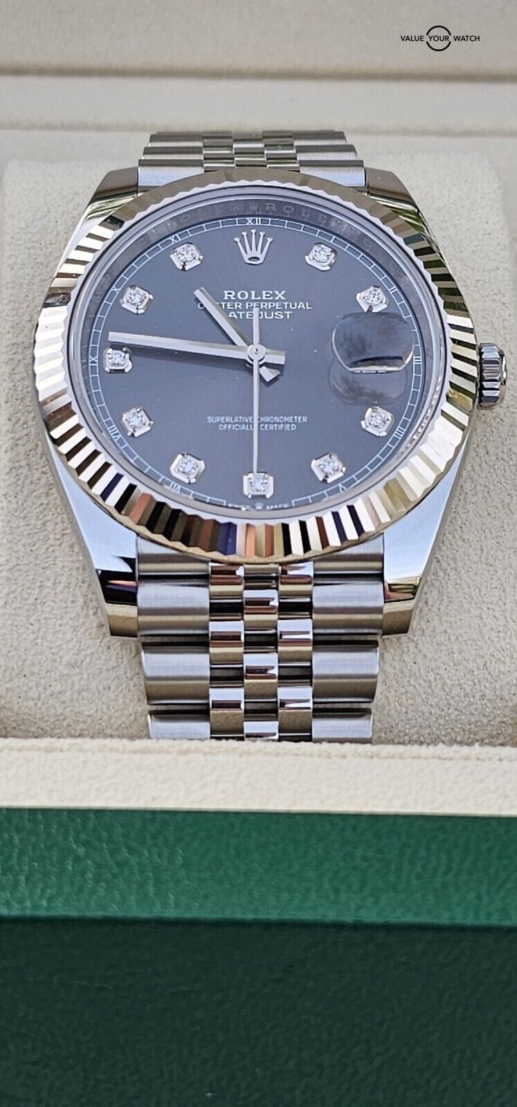Rolex Datejust 41 Diamond Markers Dial Jubilee Bracelet Model 126334-2022 Unworn Full Set - Image 4